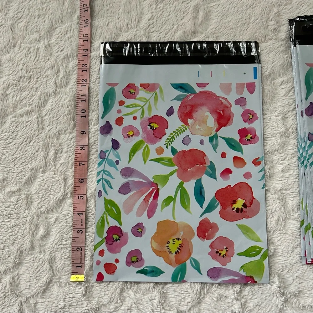 25ct  10x13 Floral Watercolor Poly Mailers